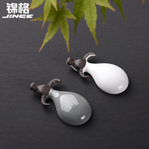 Jinge tea pet ornaments Kung Fu tea set Tea tray accessories Tea ceremony Personality tea Pet tea play Little Buffalo Brother Kiln Ru Kiln