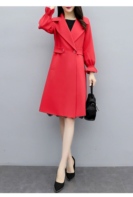 Áo khoác gió nữ dáng dài trung thu xuân thu 2021 phiên bản Hàn Quốc mỏng, phù hợp với tất cả các kiểu áo khoác nhỏ phổ biến - Trench Coat