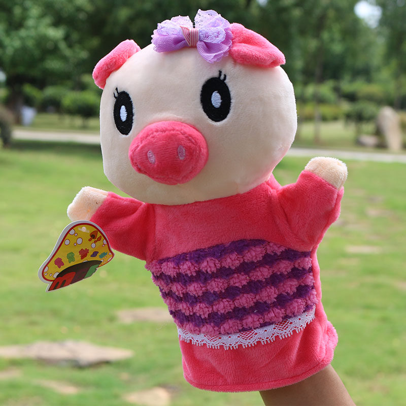 新款小猪手偶 大号动物毛绒玩具讲故事手套安抚玩偶生日礼物可爱_7折