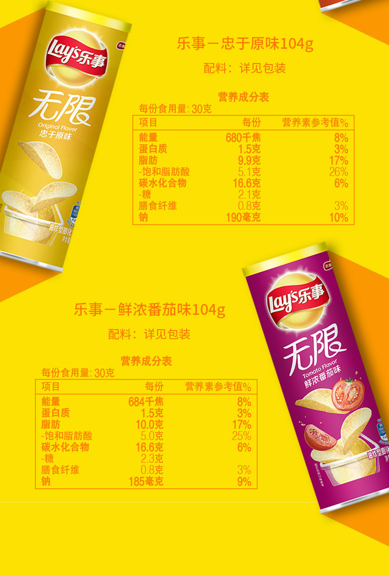乐事薯片礼盒零食大礼包712g休闲食品罐装口