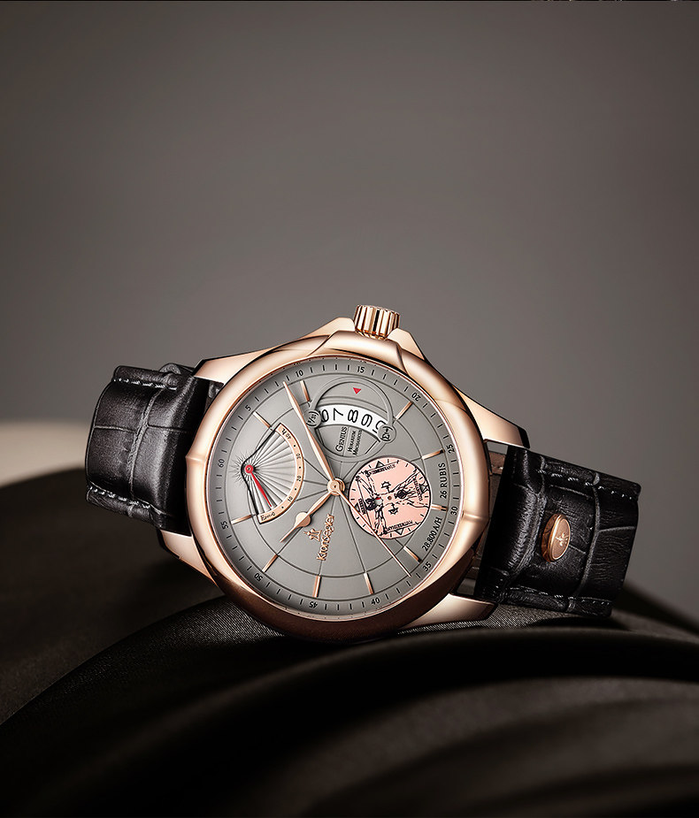 德国坤格手表男机械表男表全自动防水时尚休闲商务男士手表大表盘