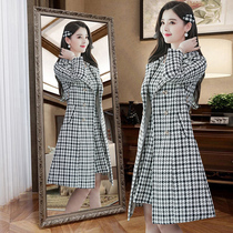 2021 autumn new fashion woolen dress Korean version of foreign style two-piece slim goddess Fan suit skirt