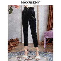 MAXRIENY2020 autumn new high waist slim slim long pants female wild temperament retro black pencil pants