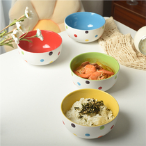 Beauty Blue Ceramic Korea Ins Storm Spot Bowl Cute Home Rice Bowl Noodles Bowl Breakfast Bowl Oat Bowl Blemish