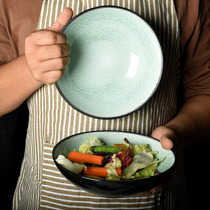 ins Net red wind Japanese personality reaction glaze ceramic bowl home canteen instant noodle bowl salad bowl soup bowl blemish