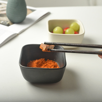 Beauty Blue Ceramic Japan Style Sauce Bowl Pure Color Square Small Bowl Hot Pot Seasoning Bowl Sweet Bowl Home Creative Blemishes