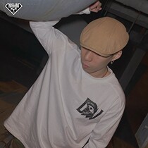 DW devil whisky hooded skull beauty version tone-back letter printed heavy lbs pure cotton loose big code long sleeve t-shirt