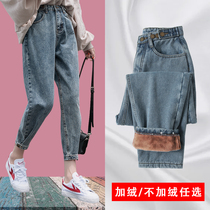 Dad jeans womens summer 2021 new straight loose high waist thin nine-point small radish haarlem pants