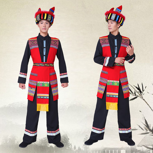 妈汝苗族瑶族土家族男士少数民族服装摄影影视演出服饰_7折现价398元