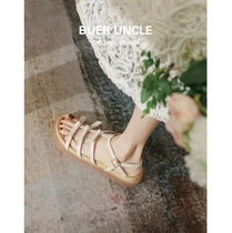 Knock Softness ~ Sandals Women Summer 2022 New Ins Fairy Butterfly Knots Toe Thick Bottom 100 Matching Dresses Roman Shoes