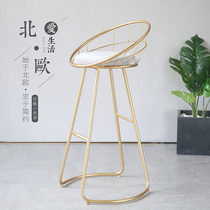 Minimalist bench Bench Golden High Footstool Now Bench home Nordic High-footed chair Backrest Bar Stool