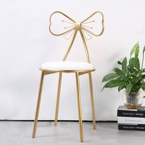 Iron Art Golden Dining Chair Themed Dining Room Chair Design Art Leaning Back Chair Creative Iron Chair Thickened Butterfly Knot Chair