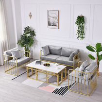 Nordic Iron Art Sofa Golden Minima Modern Single Double Ins Nets Red Office Casual Sofa Table And Chairs Combination