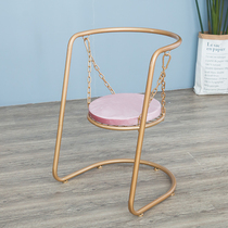 Dining Chair Nordic Iron Art Casual Chair Modern Minima Balcony Chair Eu Style Home Indoor Tennis Red Ins Swing Chair