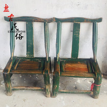 Nostalgic wooden childrens chair bamboo child backrest seat film and television props ornaments folk display old objects