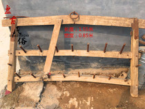 Nostalgic old wood rake old iron rake ancient cultivated land agricultural tools folk rural old cultivated land equipment folk old objects