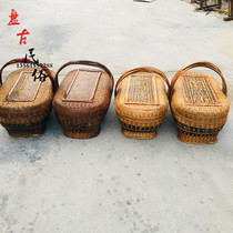 Nostalgic old-fashioned bamboo basket bamboo woven steamed bread basket bamboo tea basket folk custom display farming tools old objects