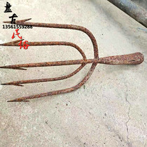 Nostalgic old-fashioned fish harpoon old harpoon old fish catching tools old fishing gear folk display nostalgic old objects