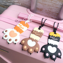 Cat claw luggage tag suitcase tag silicone creative custom ins Wind boarding pass check portable listing tag