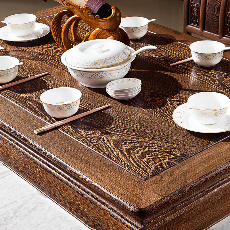 王木匠红木实木餐桌万字餐桌