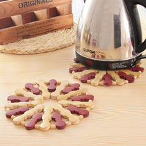 Kitchen square large number of bamboo dining mat casserole anti-burn and heat insulation cushion-shaped bamboo cushion waterproof anti-slip disc cushion bowl cushion