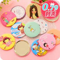 South Korea Cute Round Small Mirror Portable Cartoon Carry-on Makeup Small Round Mirror Beauty Mirror Small Gift Customize