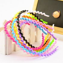 South Korea Color Plastic Wave Hair Stirrup Sports Makeup Head Hoop Bath Liu Hai Fixed Wash Face Haircut Hair Accessories Tide