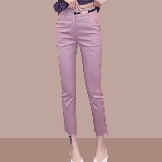 New spring and summer fashion trend high-waist slimming women's pants straight trousers color nine-point small foot cigarette pants New spring and summer fashion trend high-waist slimming women's pants straight trousers color nine-point small foot cigarette pants