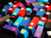 Domikey two color ABS personality Pixel heart type mechanical keyboard key cap SA oem original dsa height