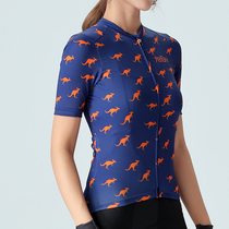 Summer Tibetan Blue Kangaroo style womens new breathable quick-drying road mountain bike short sleeve cycling jacket