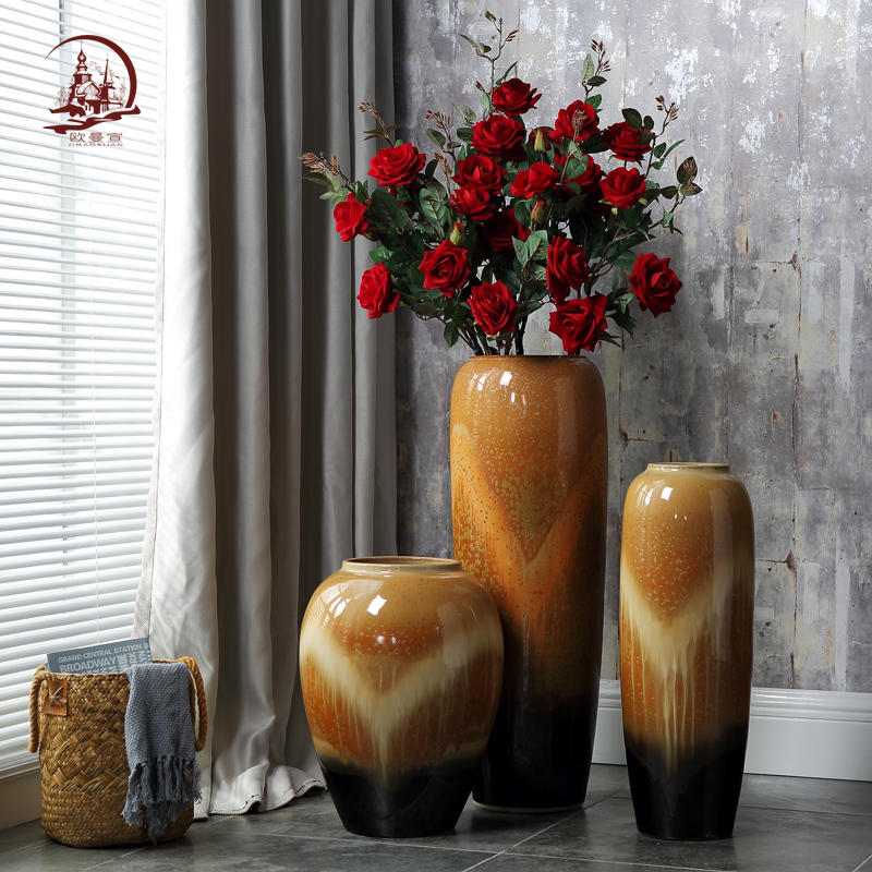 Ceramic vase landing Europe type restoring ancient ways home decoration vase furnishing articles sitting room TV ark of dry flower arranging hydroponics