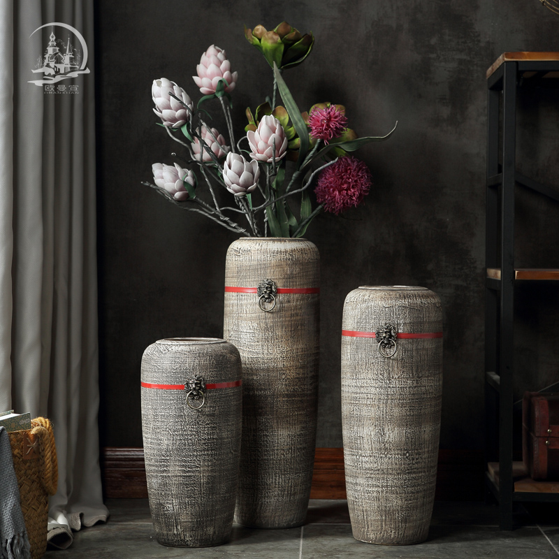 Jingdezhen ceramic dry flower of large vase creative restoring ancient ways the sitting room porch flower arrangement, household adornment furnishing articles