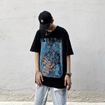 Non-tides Near High Street American Tide T-shirt Short Sleeve Male Tide Cards Easy Street Hip Hop Original Printed Half Sleeves Ins