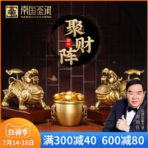 Pure copper lucky Pixiu ornaments a pair of office shop cashier living room ornaments Housewarming new home opening gifts
