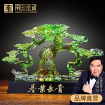 Ancient law glass foundation industry evergreen lucky tree ornaments boss office decorations company opening gifts