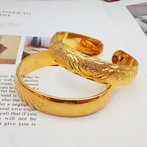 New retro wedding celebration bracelet Maids Emulation Bride Wedding Big Gold Bracelet Gold gold Gold Plated Sand Gold Accessories