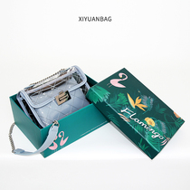 (West Yuan) Lingge chain liquid transparent bag female 2019 New jelly bag shoulder slung-body summer bag