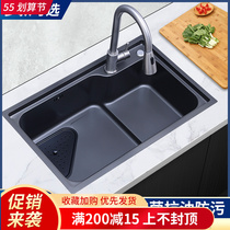 Vegetable washing basin Dishwashing Pool Kitchen 304 Stainless Steel Handmade Sink Wire Drawing Thickened Sink Single Groove Package Big Single Trough