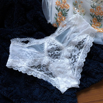 Take 2 European and American wind low waist hollow lace perspective underwear women sexy hot breifs bow beauty