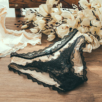 Take 2 pieces of European and American fashion ultra-thin lace sexy high-end embroidery flower briefs low waist women