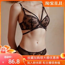 Peach neon clothes autumn underwear gathering breast lift French embroidery lace string personality charm European and American bra set