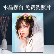 Crystal table customized photo washing and printing made into ornaments wedding photo making baby photo enlarged wall photo frame