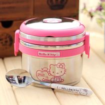 Japanese-style insulation barrel lunch box with two layers of 2 layers 304 stainless steel super long insulation lunch box for students and children