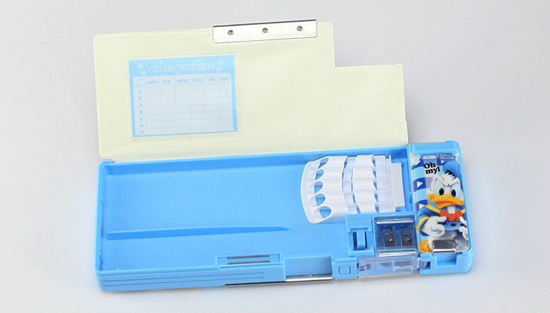 迪士尼多功能文具盒小学生铅笔盒批发男女米老鼠塑料儿童学习用品