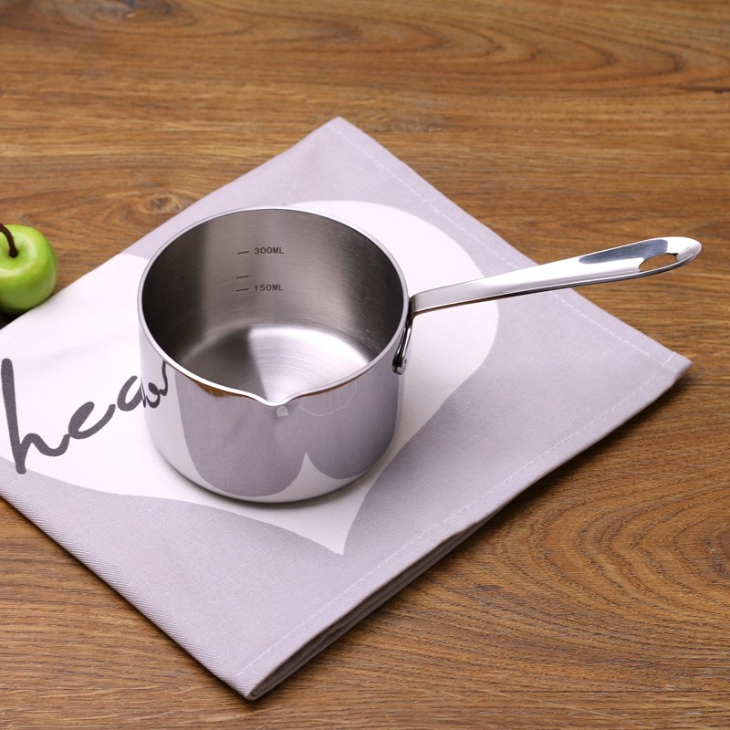 【菜菜优选】18/10不锈钢烘焙锅咖啡热奶融化黄油巧克力奶锅迷你_7折