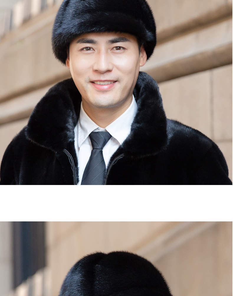 东北水貂帽子貂皮整貂绒厚保暖裘皮棉帽中老人帽子男冬皮草爸爸帽