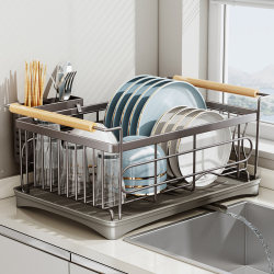 Shuaishi stainless steel dish storage rack kitchen storage rack multi-functional drain basket bowl rack for dishes drain rack