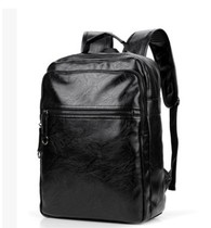 New genuine leather double shoulder bag mens school bag travel backpack computer bag mens backpack mens and Korean version leather bag travel bag