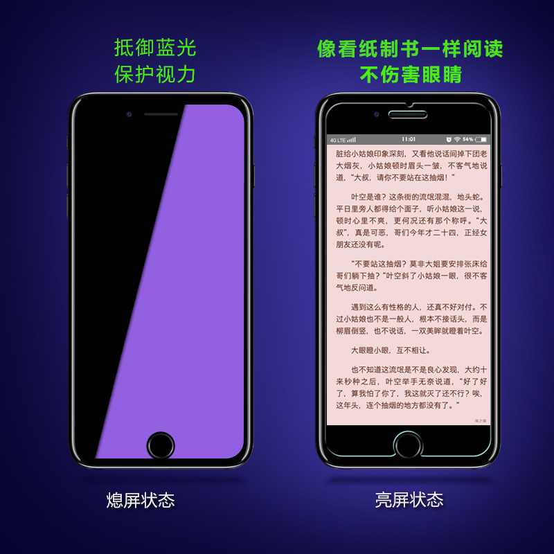 尼绅 iPhone7钢化膜抗蓝光苹果7plus玻璃膜高清防爆手机膜贴膜ip7产品展示图2