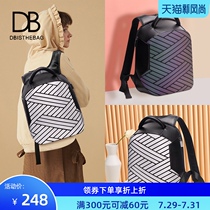 Fashion backpack femininity goddess street trend Lightweight personality Japanese laser geometric Lingge shoulder bag men